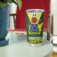 Custom Avaiki Cook Islands Rugby Tumbler Cup Kuki Airani Tatau Green LT14 - Polynesian Pride