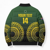 Custom Avaiki Cook Islands Rugby Bomber Puffer Jacket Kuki Airani Tatau Black LT14 - Polynesian Pride