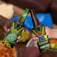 Custom Avaiki Cook Islands Rugby 4 in 1 Can Cooler Tumbler Kuki Airani Tatau Black - Polynesian Pride