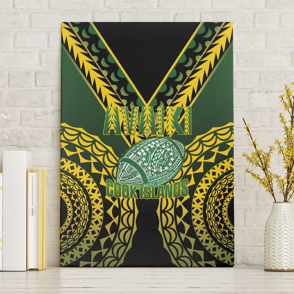 Avaiki Cook Islands Rugby Canvas Wall Art Kuki Airani Tatau Black LT14 Without Frame Black - Polynesian Pride