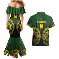 Custom Avaiki Cook Islands Rugby Couples Matching Mermaid Dress and Hawaiian Shirt Kuki Airani Tatau Black LT14 - Polynesian Pride