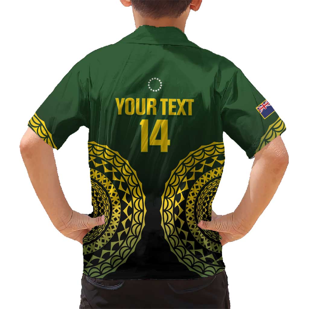 Custom Avaiki Cook Islands Rugby Family Matching Long Sleeve Bodycon Dress and Hawaiian Shirt Kuki Airani Tatau Black - Polynesian Pride