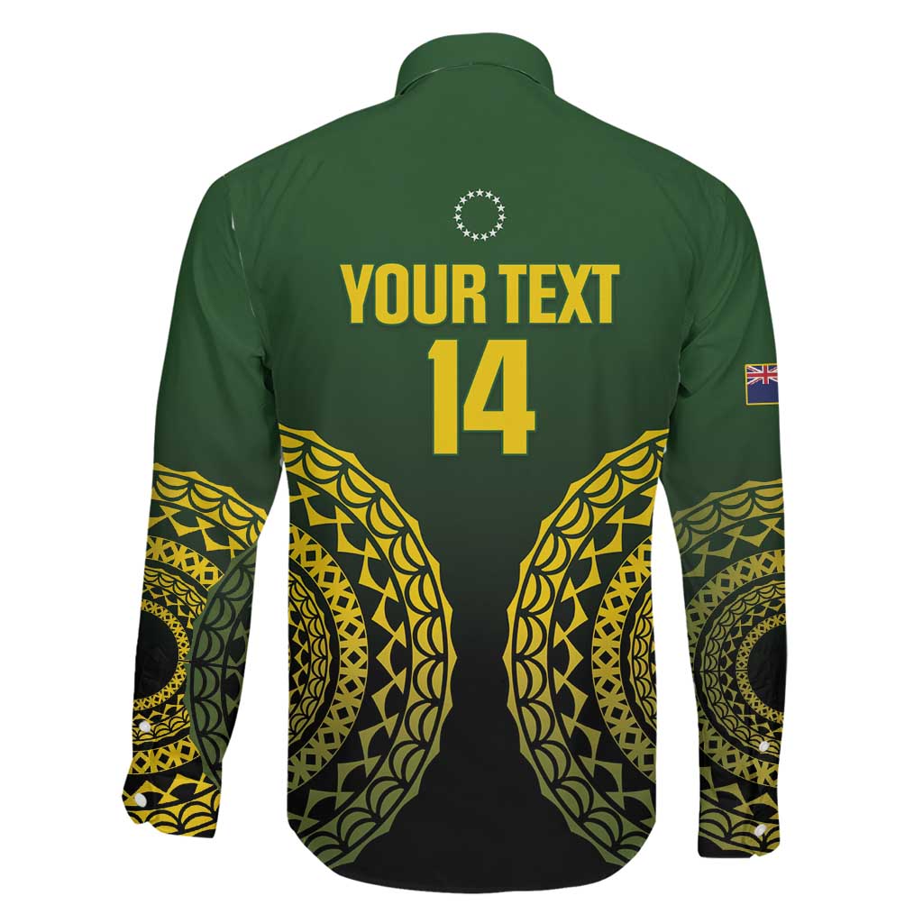 Custom Avaiki Cook Islands Rugby Family Matching Long Sleeve Bodycon Dress and Hawaiian Shirt Kuki Airani Tatau Black - Polynesian Pride