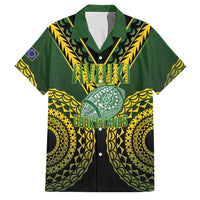 Custom Avaiki Cook Islands Rugby Family Matching Off The Shoulder Long Sleeve Dress and Hawaiian Shirt Kuki Airani Tatau Black - Polynesian Pride