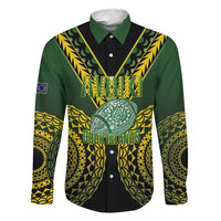 Custom Avaiki Cook Islands Rugby Family Matching Short Sleeve Bodycon Dress and Hawaiian Shirt Kuki Airani Tatau Black - Polynesian Pride