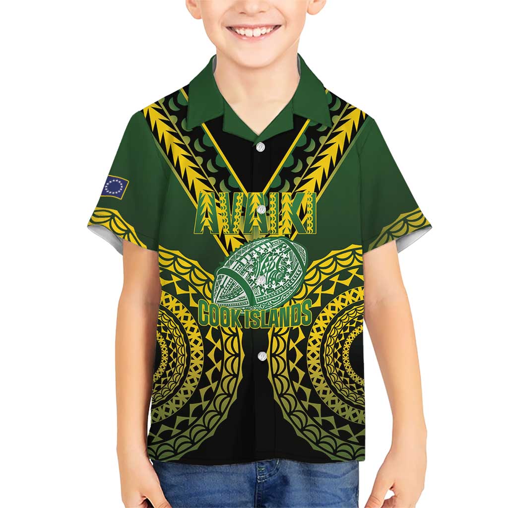Custom Avaiki Cook Islands Rugby Family Matching Short Sleeve Bodycon Dress and Hawaiian Shirt Kuki Airani Tatau Black - Polynesian Pride