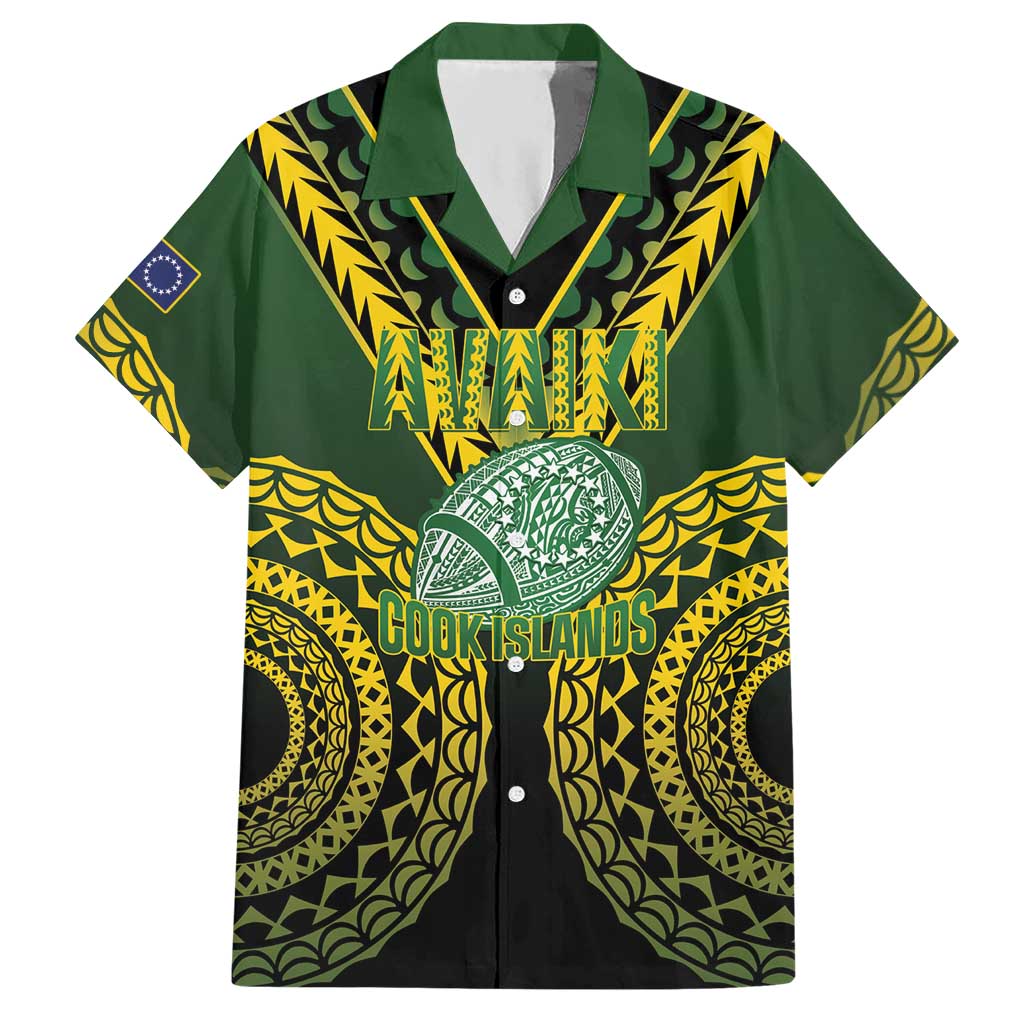 Custom Avaiki Cook Islands Rugby Hawaiian Shirt Kuki Airani Tatau Black LT14 Black - Polynesian Pride
