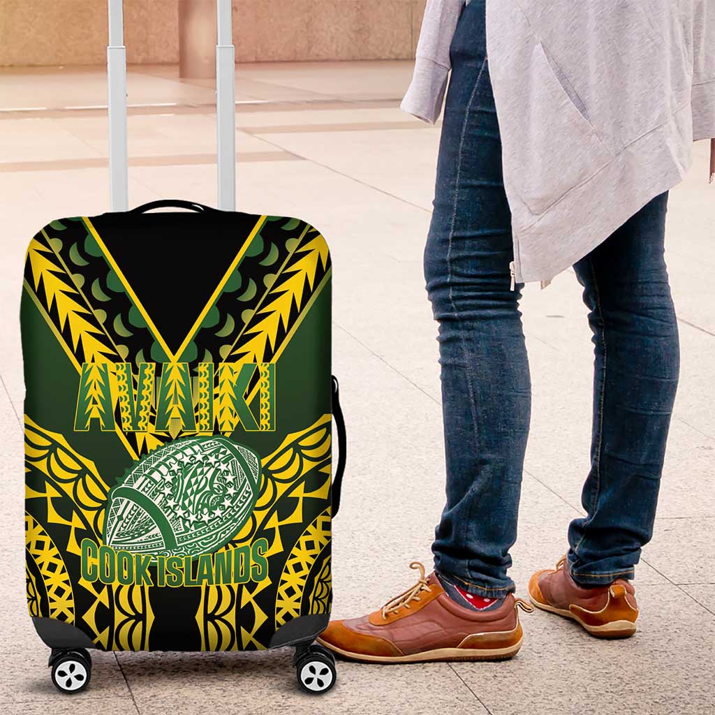 Avaiki Cook Islands Rugby Luggage Cover Kuki Airani Tatau Black LT14 Black - Polynesian Pride