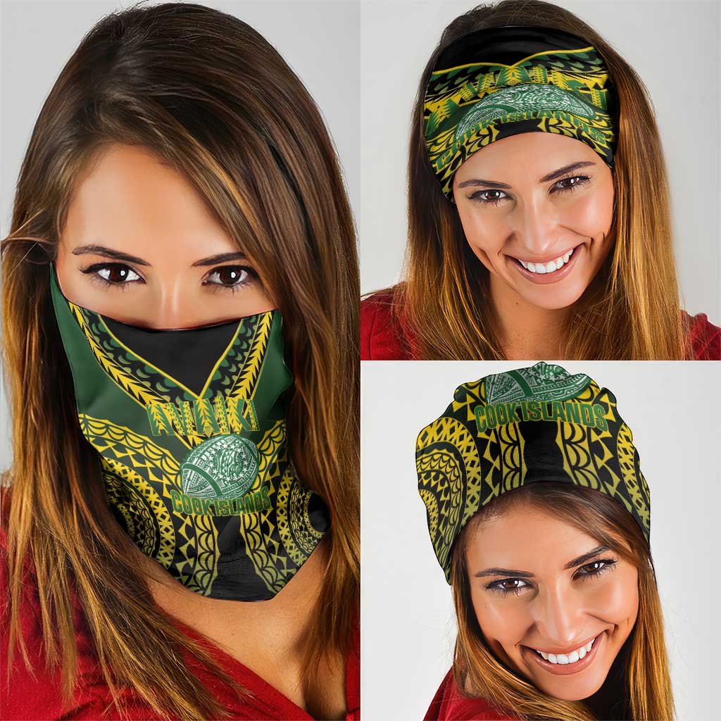 Avaiki Cook Islands Rugby Neck Gaiter Kuki Airani Tatau Black - Polynesian Pride