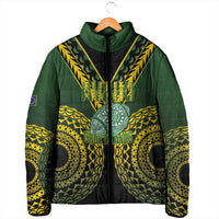 Custom Avaiki Cook Islands Rugby Padded Jacket Kuki Airani Tatau Black LT14 - Polynesian Pride