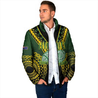 Custom Avaiki Cook Islands Rugby Padded Jacket Kuki Airani Tatau Black LT14 - Polynesian Pride