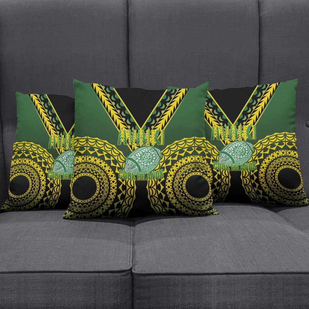 Avaiki Cook Islands Rugby Pillow Cover Kuki Airani Tatau Black LT14 - Polynesian Pride