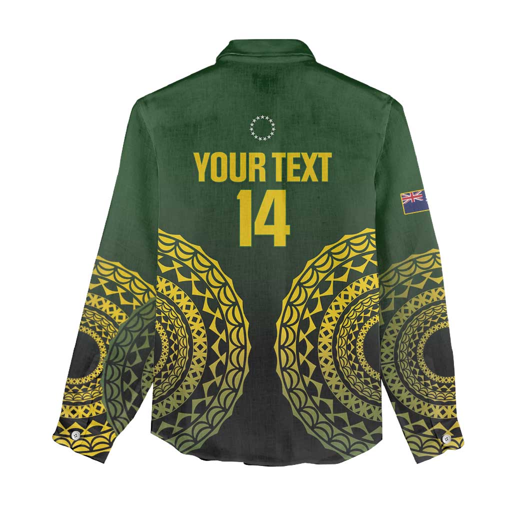 Custom Avaiki Cook Islands Rugby Women Casual Shirt Kuki Airani Tatau Black - Polynesian Pride
