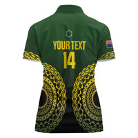 Custom Avaiki Cook Islands Rugby Women Polo Shirt Kuki Airani Tatau Black - Polynesian Pride