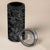 Polynesia 4 in 1 Can Cooler Tumbler Polynesian Pattern Mix Plumeria Black