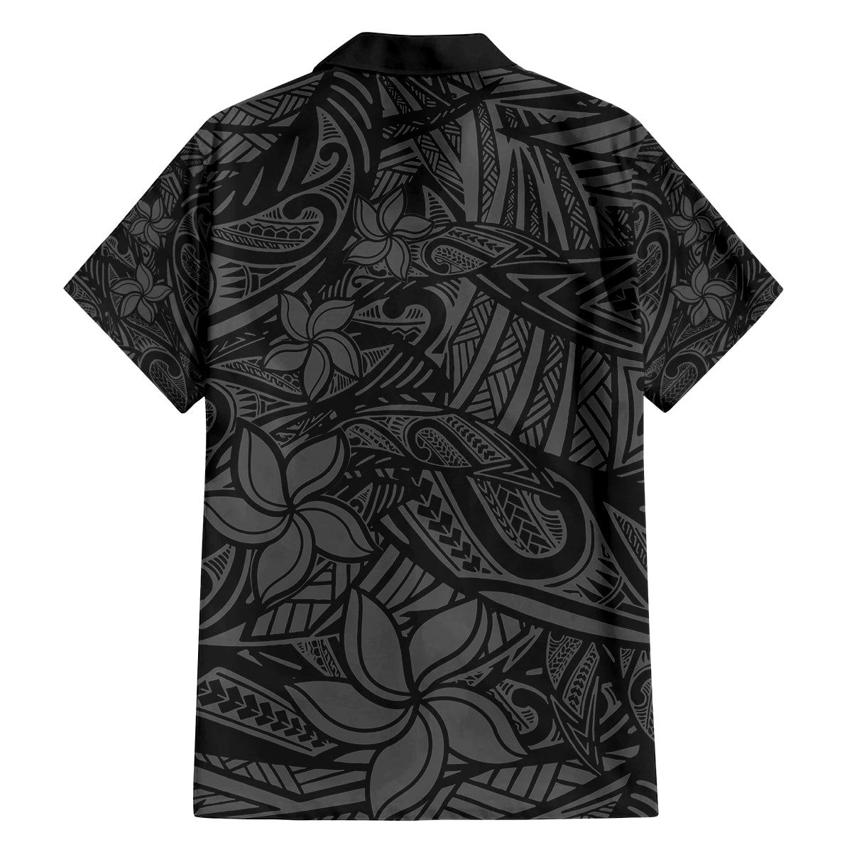 Polynesia Family Matching Summer Maxi Dress and Hawaiian Shirt Polynesian Pattern Mix Plumeria Black LT14 - Polynesian Pride