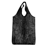 Polynesia Grocery Bag Polynesian Pattern Mix Plumeria Black