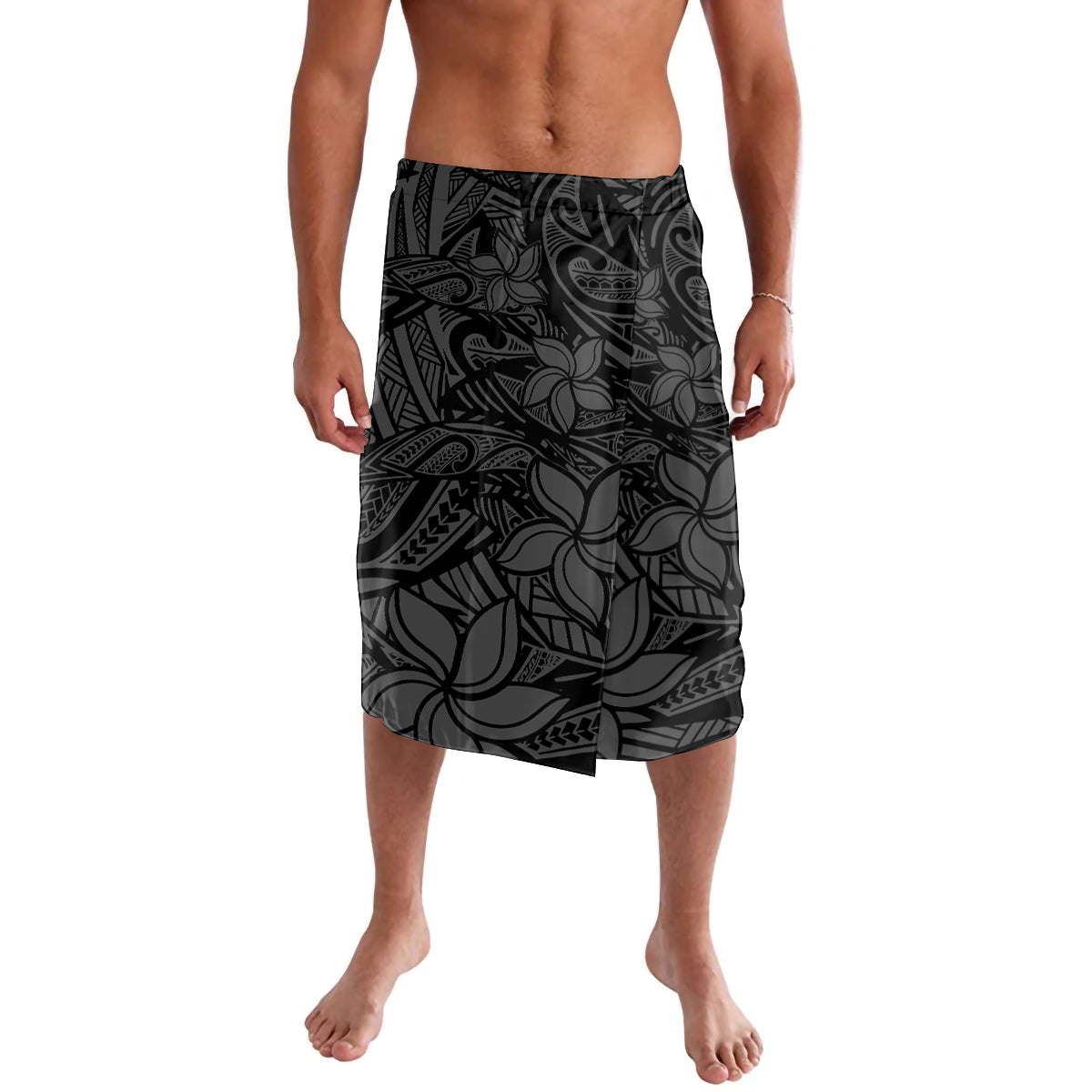 Polynesia Lavalava Polynesian Pattern Mix Plumeria Black LT14 Black - Polynesian Pride