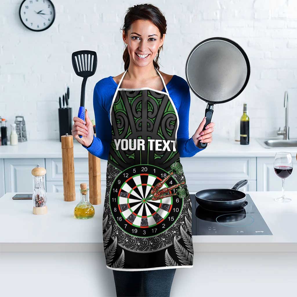 Personalised New Zealand Darts Apron Dartboard Maori Fern Puhoro Art - Polynesian Pride