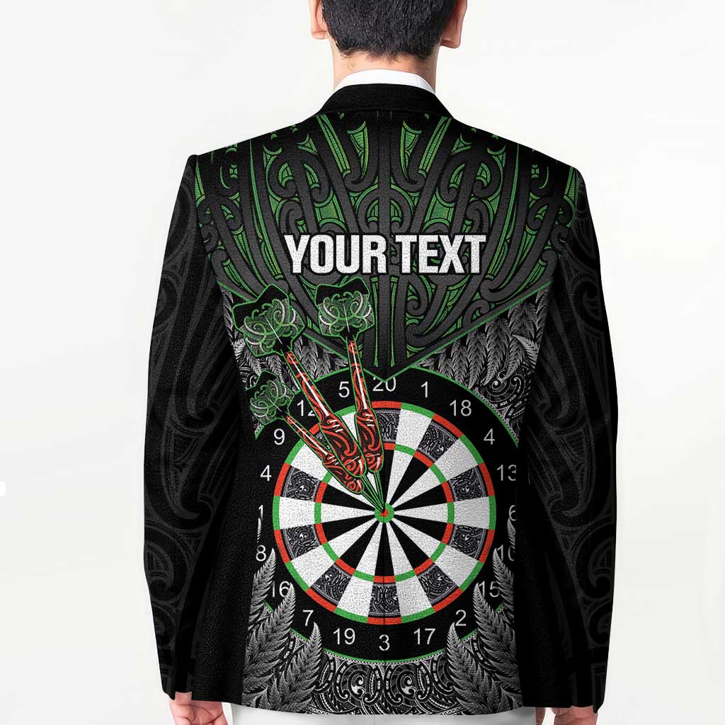 Personalised New Zealand Darts Blazer Dartboard Maori Fern Puhoro Art - Polynesian Pride