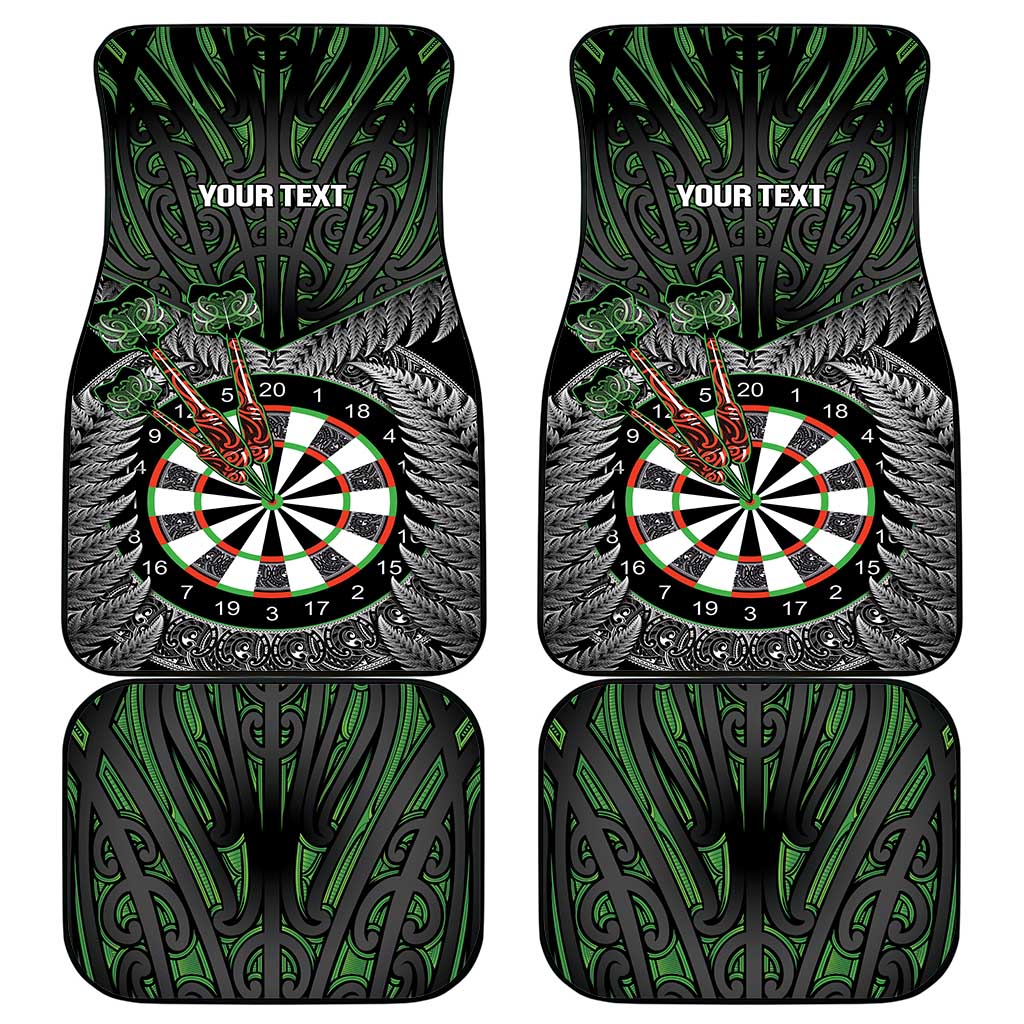 Personalised New Zealand Darts Car Mats Dartboard Maori Fern Puhoro Art