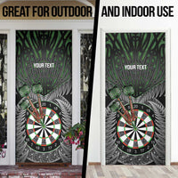 Personalised New Zealand Darts Door Cover Dartboard Maori Fern Puhoro Art - Polynesian Pride