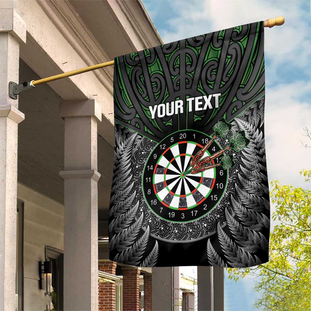 Personalised New Zealand Darts Garden Flag Dartboard Maori Fern Puhoro Art