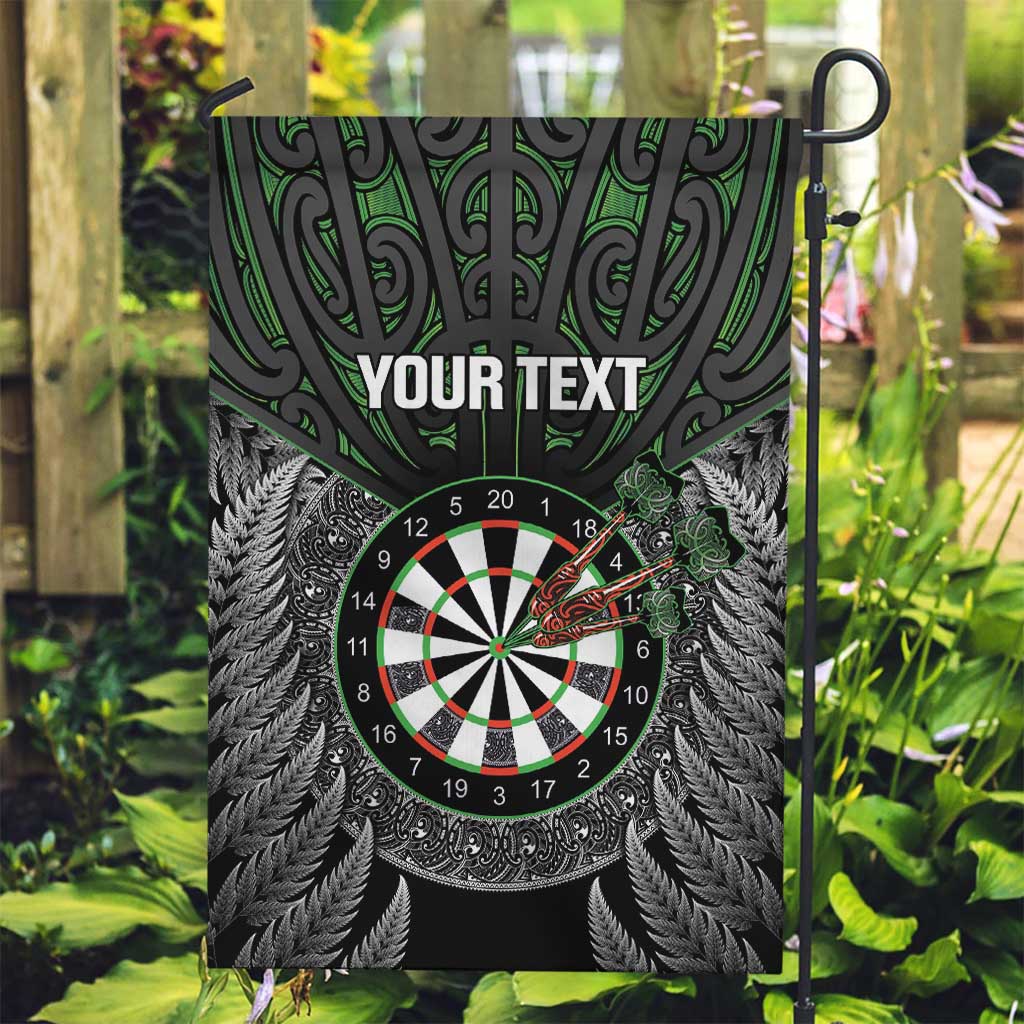 Personalised New Zealand Darts Garden Flag Dartboard Maori Fern Puhoro Art