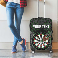 Personalised New Zealand Darts Luggage Cover Dartboard Maori Fern Puhoro Art