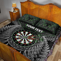 Personalised New Zealand Darts Quilt Bed Set Dartboard Maori Fern Puhoro Art