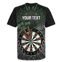 Personalised New Zealand Darts Rugby Jersey Dartboard Maori Fern Puhoro Art
