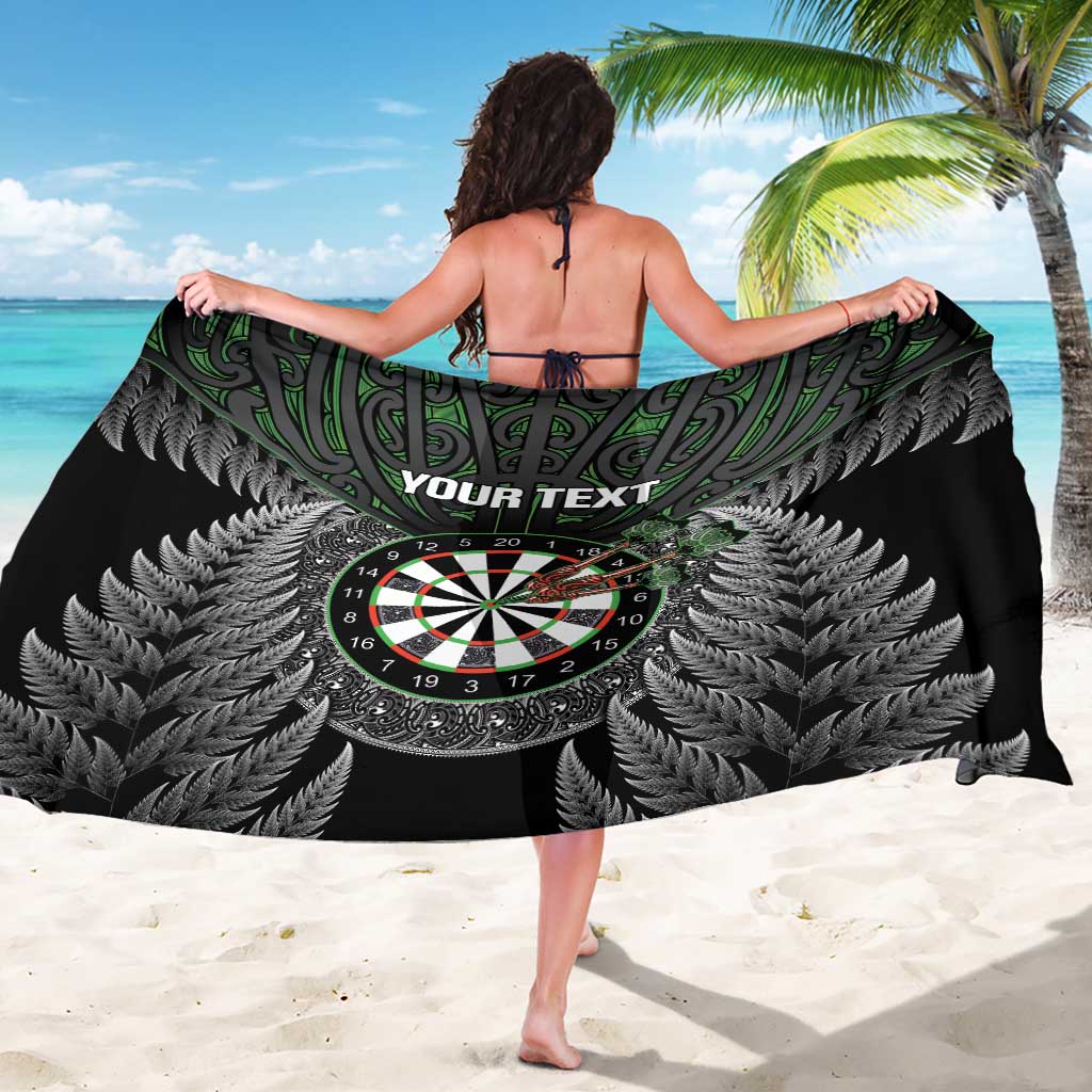 Personalised New Zealand Darts Sarong Dartboard Maori Fern Puhoro Art