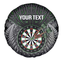Personalised New Zealand Darts Spare Tire Cover Dartboard Maori Fern Puhoro Art