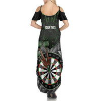 Personalised New Zealand Darts Summer Maxi Dress Dartboard Maori Fern Puhoro Art