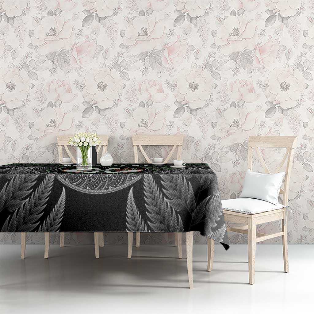 Personalised New Zealand Darts Tablecloth Dartboard Maori Fern Puhoro Art