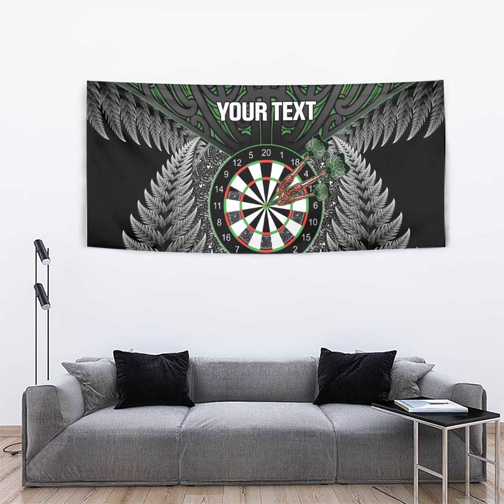 Personalised New Zealand Darts Tapestry Dartboard Maori Fern Puhoro Art