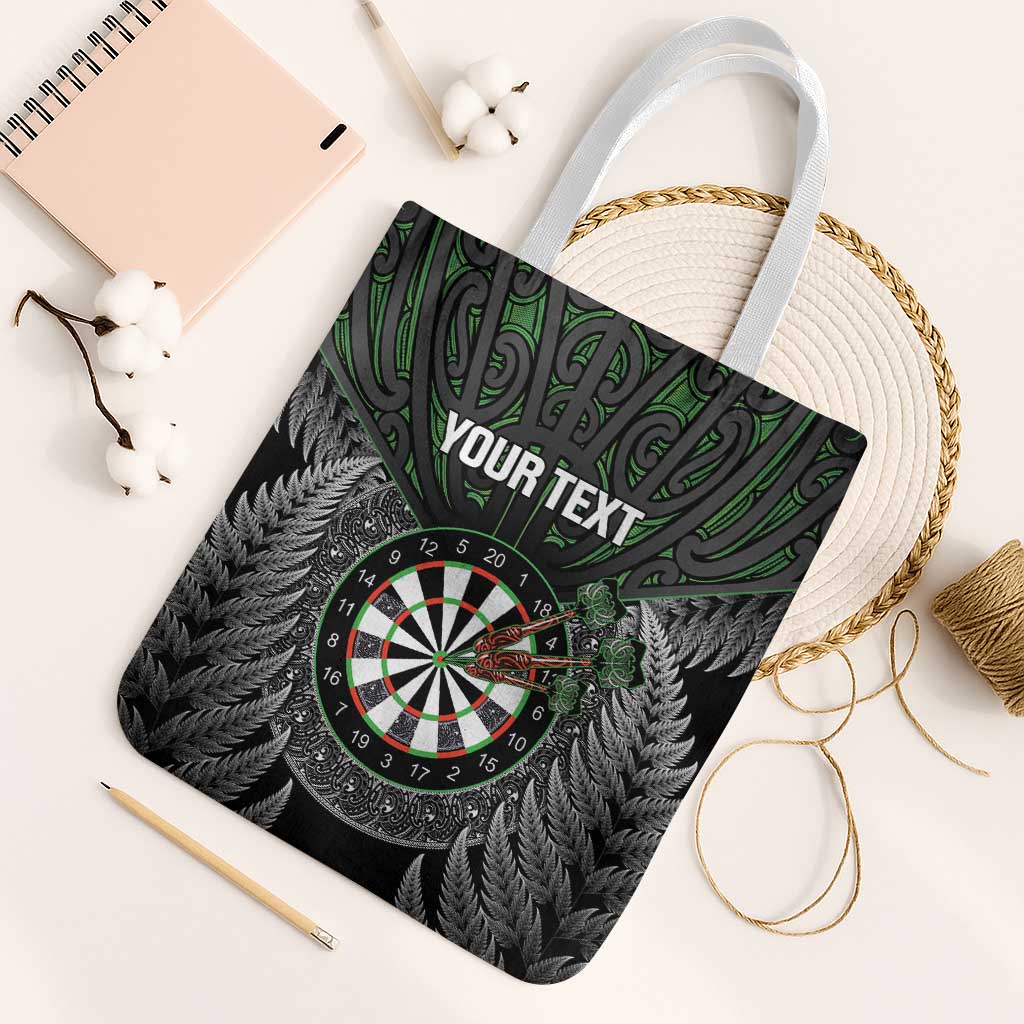 Personalised New Zealand Darts Tote Bag Dartboard Maori Fern Puhoro Art - Polynesian Pride