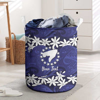 Personalised Cook Islands Pukapuka Laundry Basket Tiare Maori Polynesian Waves Tattoo