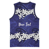 Personalised Cook Islands Pukapuka Basketball Jersey Tiare Maori Polynesian Waves Tattoo