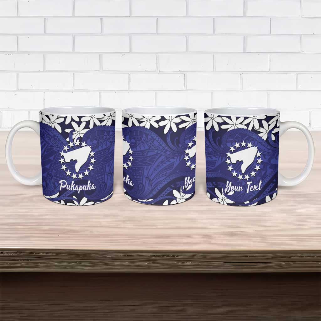 Personalised Cook Islands Pukapuka Ceramic Mug Tiare Maori Polynesian Waves Tattoo