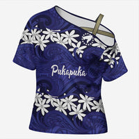 Personalised Cook Islands Pukapuka Cross Shoulder Shirt Tiare Maori Polynesian Waves Tattoo