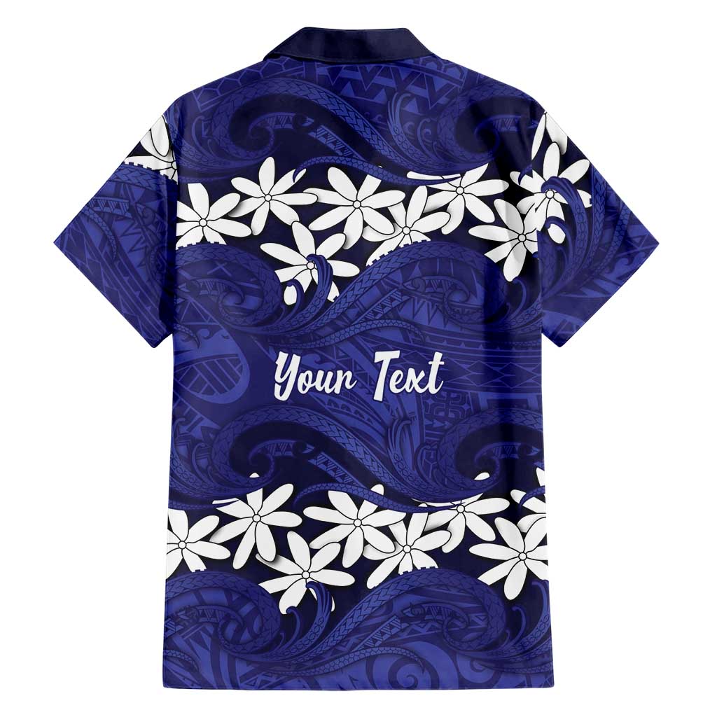 Personalised Cook Islands Pukapuka Family Matching Off Shoulder Short Dress and Hawaiian Shirt Tiare Maori Polynesian Waves Tattoo LT14 - Polynesian Pride