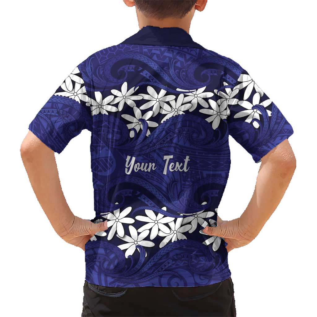 Personalised Cook Islands Pukapuka Family Matching Summer Maxi Dress and Hawaiian Shirt Tiare Maori Polynesian Waves Tattoo LT14 - Polynesian Pride