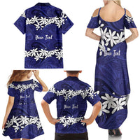 Personalised Cook Islands Pukapuka Family Matching Summer Maxi Dress and Hawaiian Shirt Tiare Maori Polynesian Waves Tattoo LT14 - Polynesian Pride