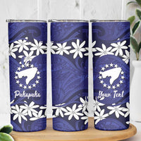 Personalised Cook Islands Pukapuka Skinny Tumbler Tiare Maori Polynesian Waves Tattoo