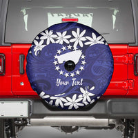 Personalised Cook Islands Pukapuka Spare Tire Cover Tiare Maori Polynesian Waves Tattoo