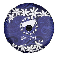 Personalised Cook Islands Pukapuka Spare Tire Cover Tiare Maori Polynesian Waves Tattoo