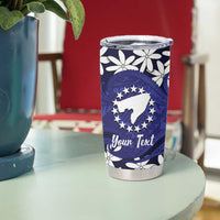 Personalised Cook Islands Pukapuka Tumbler Cup Tiare Maori Polynesian Waves Tattoo