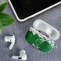 Personalised Cook Islands Rarotonga AirPods Case Tiare Maori Polynesian Waves Tattoo