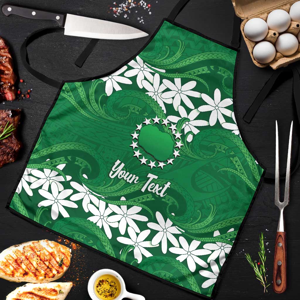 Personalised Cook Islands Rarotonga Apron Tiare Maori Polynesian Waves Tattoo